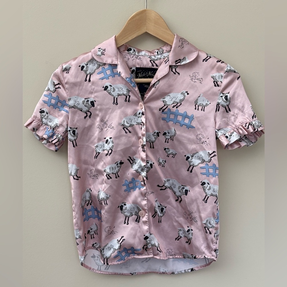Nick and Nora Girls Size Medium 8 Counting Sheep Polyester Sleep Shirt